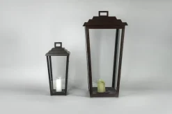 Großes Windlicht mit getrepptem Dach Izapan (Höhe 83 cm)