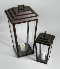 Großes Windlicht mit getrepptem Dach Izapan (Höhe 83 cm)