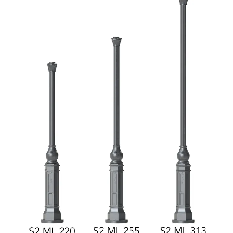 Gussmast mit Akanthusblatt-Baluster S2 ML 220 / 255 / 313 cm