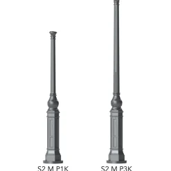 Gussmast mit Akanthusblatt-Baluster S2 MP1K 205 / 255 cm