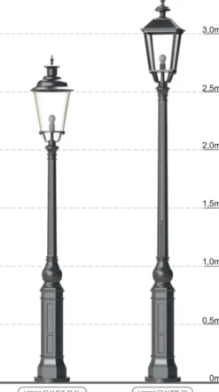 Gussmast mit Akanthusblatt-Baluster S2 MP1K 205 / 255 cm