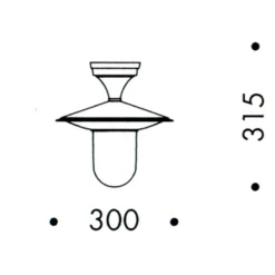 Historische Deckenlampe mit Zylinderglas