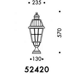Historische Gartenleuchte mit vergittertem Glas