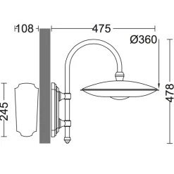 Historische LED-Außenwandleuchte mit IP 65