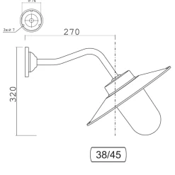 Historische Schirmleuchte aus Aluminium 38-45