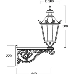 Historische Wandleuchte mit Schinkel-Laterne Thorn 70