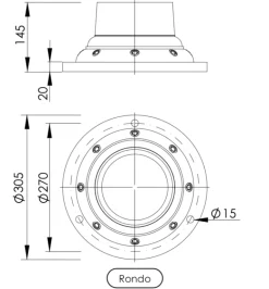 Historischer Mast mit kannelierter Säule RONDO P1.P3 155 / 205 cm