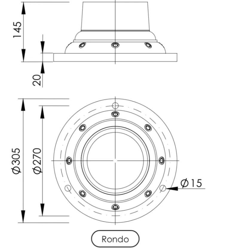 Historischer Mast mit kannelierter Säule RONDO P1.P3 155 / 205 cm