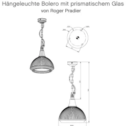 Hängeleuchte Bolero mit prismatischem Glas
