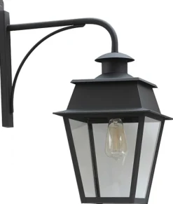 Hängende Wandlaterne Bordeaux MM mit Messing-Wandarm