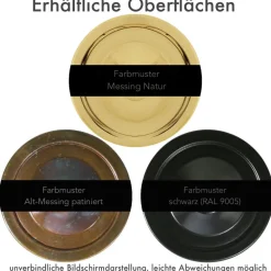 Industriestil Deckenleuchte mit Messingschirm Talis, IP65, Ø 30 cm