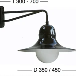 Industrie-Wandleuchte Siegen W340 mit Kugelglas