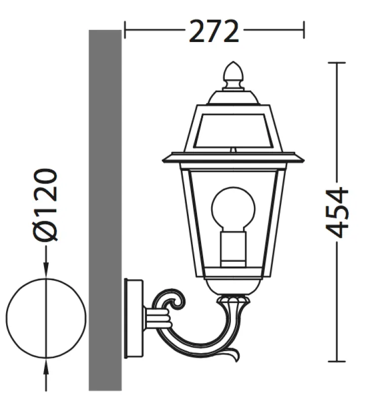 Klassische Wandleuchte für außen aus Aluminiumguss
