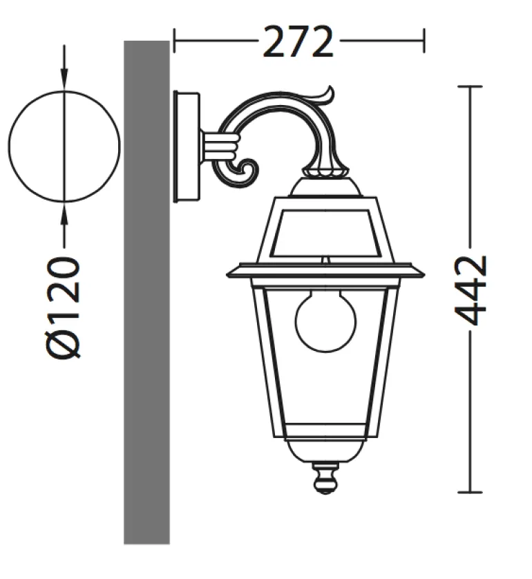 Klassische Wandleuchte für außen aus Aluminiumguss