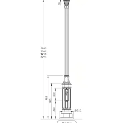 Klassischer Gussmast S2 TZ 196 / 236 / 271 / 329 cm