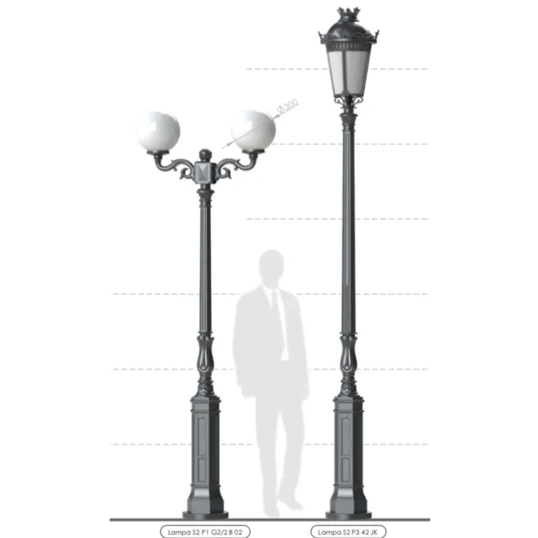 Klassischer Mast aus Aluminiumguss S2 P1.P3 220 / 270 cm