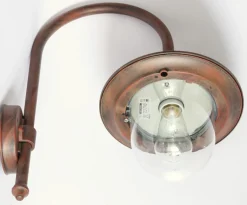 Kleine Außen-Wandleuchte aus Italien mit Bogenarm