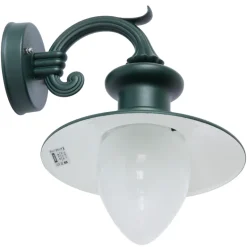 Kleine Fabrik-Wandlampe für Außen mit Spitzzylinder-Glas