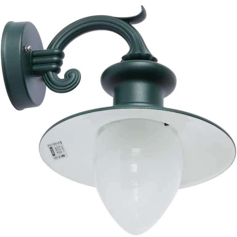 Kleine Fabrik-Wandlampe für Außen mit Spitzzylinder-Glas