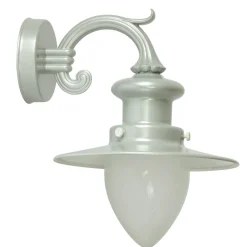 Kleine Fabrik-Wandlampe für Außen mit Spitzzylinder-Glas