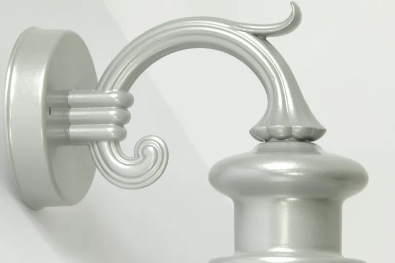 Kleine Fabrik-Wandlampe für Außen mit Spitzzylinder-Glas