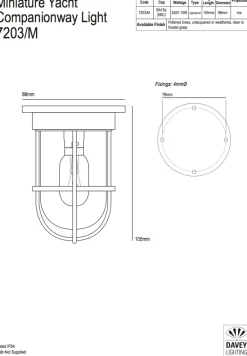 Kleine Kabinendeckenleuchte aus Messing 7203