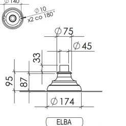Kleine Säule ELBA P mit kannelierter Stange 66 / 124 / 182 cm