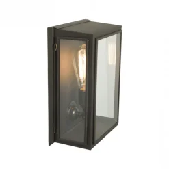 Kleines Kasten-Wandlicht aus Messing Box 7641