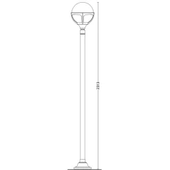 Kugelleuchte mit glattem Mast