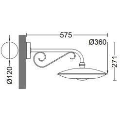 LED-Außen-Wandlampe mit historischem Arm