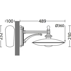 LED-Wandleuchte für außen mit IP65 und kurzem Arm