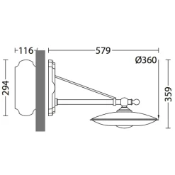 LED-Wandleuchte für außen mit Armstrebe