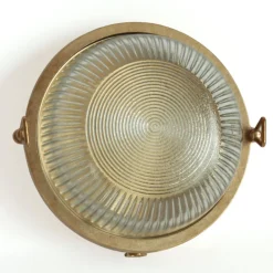 Maritime AuĂenwandleuchte mit rundem Holophanglas