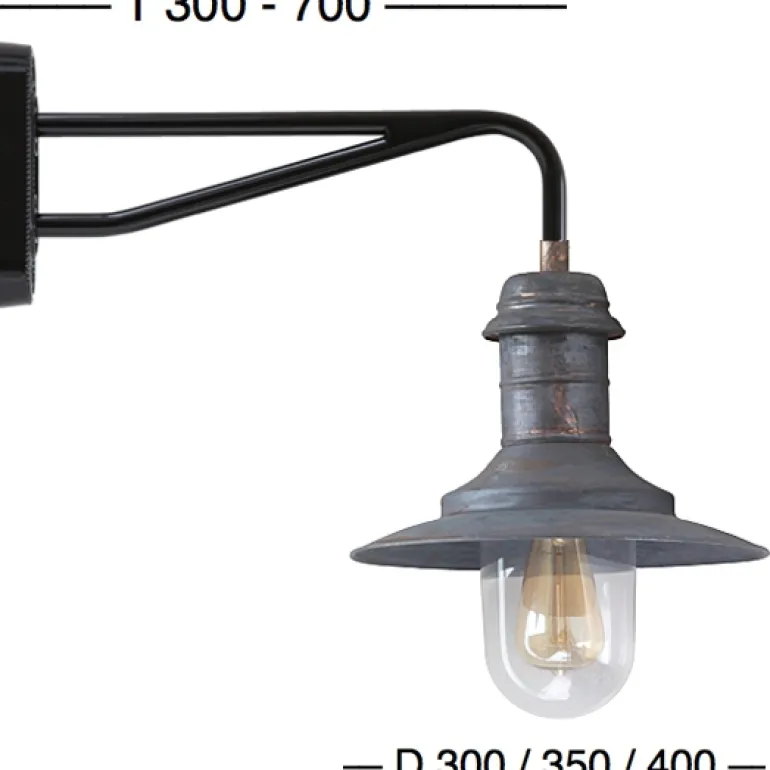 Maritime Wandleuchte Ulm W340 mit Zylinderglas
