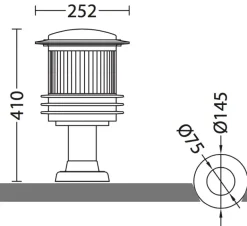 Mauerleuchte mit prismatischem Glas