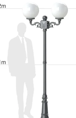 Mehrflammige Standleuchte mit Kugeln Rodos 2P Arm 01