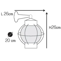 Messing-Schiffsleuchte N° 85 für außen mit Lampion-Glas