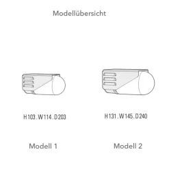 Moderne Außen-Wandleuchte mit Glassturz und IP 65
