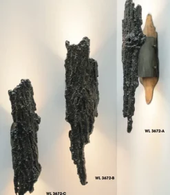 Moderne Baumrinden-Wandleuchte aus Schmiedeeisen WL 3672