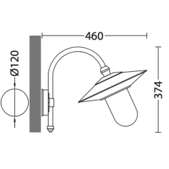 Nach vorne gerichtete Bogen-Wandlampe für außen