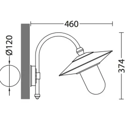 Nach vorne gerichtete Wandlampe für außen mit Glas