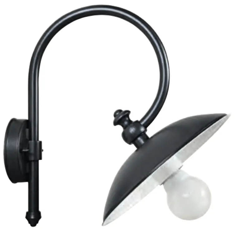 Nach vorne gerichtete Wandlampe für außen mit Bogenarm