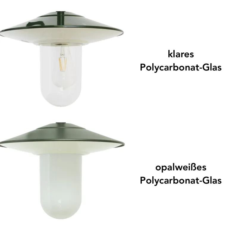 Nach vorne gerichtete Wandlampe für außen mit Glas