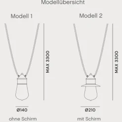 Pendelleuchte Drop mit zwei Kabelausgängen