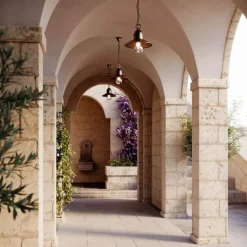 Pendelleuchte Il Borgo aus Kupfer und Messing