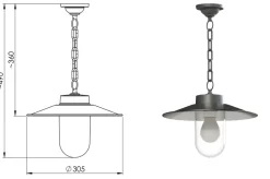 Pendelleuchte mit Kupferschirm und Kette 38 Z-CU