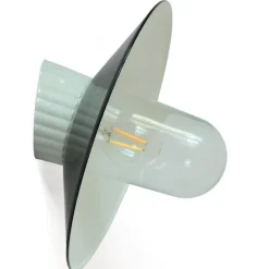 Porzellan-Wandleuchte mit schwarzem Aluminiumschirm