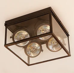 Quadratische Strahler-Deckenleuchte Vitrine 4L
