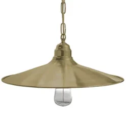 Schlichte Landhaus-Schirmleuchte N° 82K für außen aus Messing (Ø 41 cm)