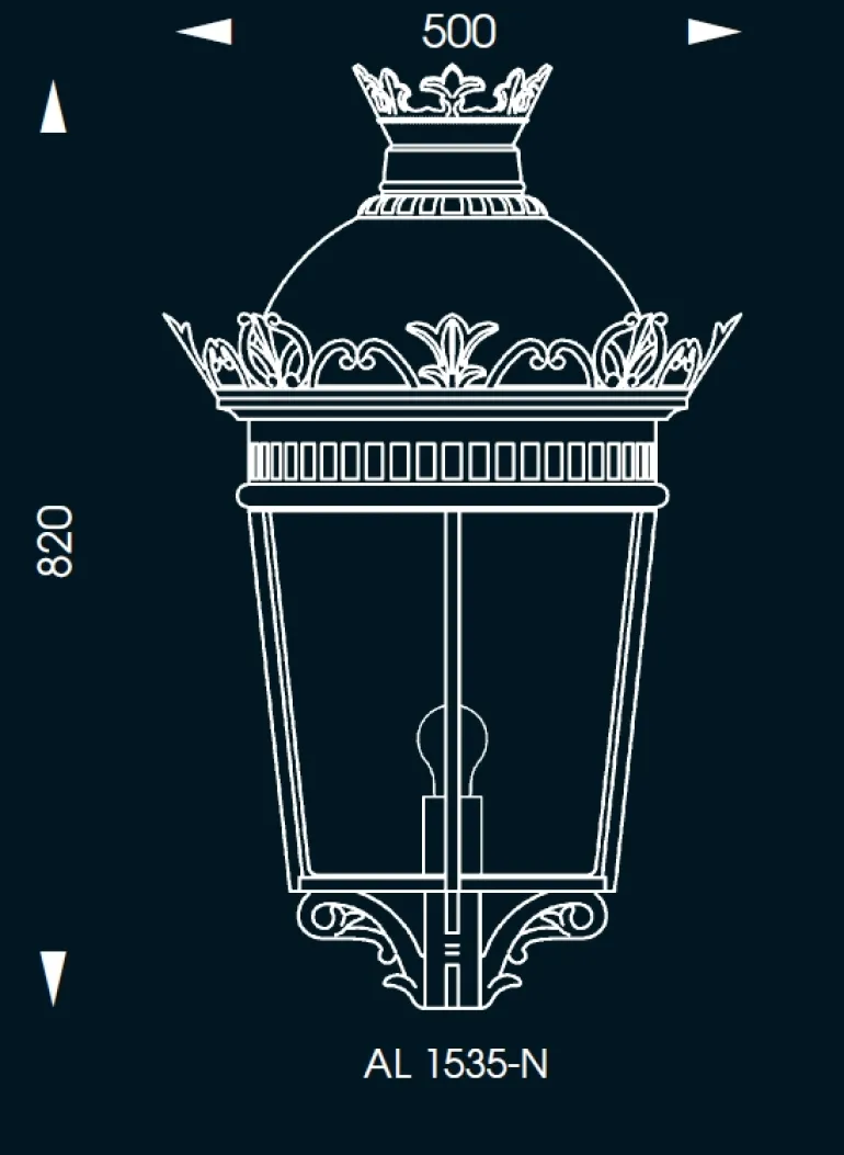Schmiedeeisen-Wandlaterne im Empirestil WL 3410